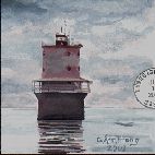 painting of Thimble Shoals Light in Virginia
