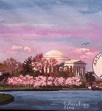 painting of the Jefferson Memorial