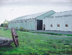 painting of a horse facility in Dixmont Maine
